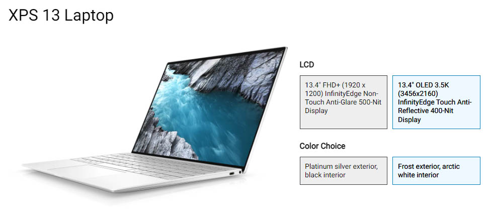 Dell XPS Laptop Display Example