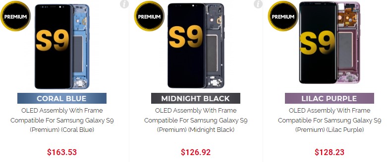 Galaxy S9 Display Pricing